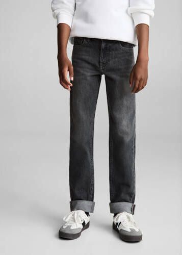 Mango Kids straight fit jeans changeant grijs Jongens Denim Effen 116 - Foto 3