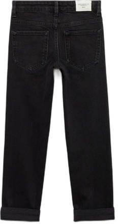 Mango Kids straight fit jeans changeant grijs Zwart Jongens Denim Effen 116