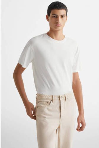 Mango Kids straight fit jeans lichtbeige Jongens Denim Effen 158(XXS)