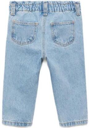 Mango Kids straight fit jeans lichtblauw Meisjes Denim Effen 110 - Foto 3