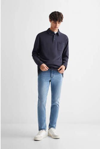 Mango Kids straight fit jeans medium blue denim Blauw 164(XS)