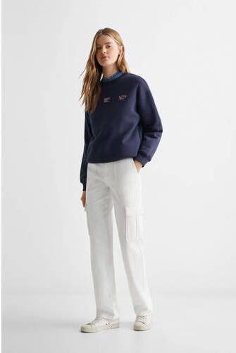 Mango Kids straight fit jeans wit Meisjes Katoen Effen 152(XXS)