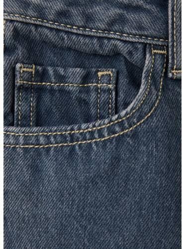 Mango Kids straight leg jeans changeant blauw Jongens Denim Effen - Foto 4