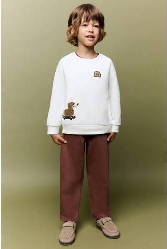 Mango Kids straight leg jeans donkerrood Meisjes Denim Effen