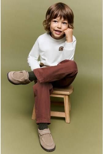 Mango Kids straight leg jeans donkerrood Meisjes Denim Effen - Foto 2