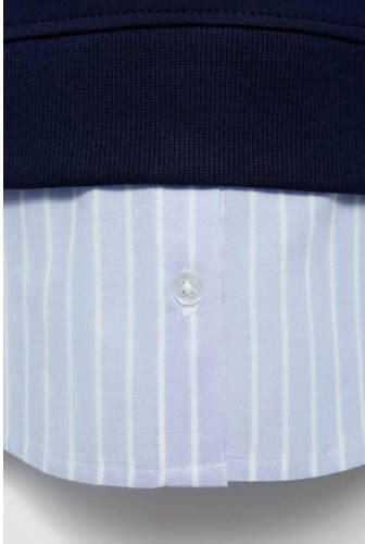 Mango Kids sweater blauw Trui Meisjes Katoen Ronde hals Tekst 128