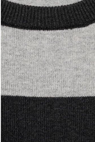 Mango Kids sweater grijs Trui Jongens Katoen Ronde hals Streep 128