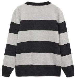 Mango Kids sweater grijs Trui Jongens Katoen Ronde hals Streep 128 - Foto 3