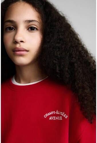 Mango Kids sweater met backprint rood Backprint 116