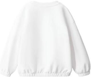 Mango Kids sweater met borduursels naturel wit Printopdruk - Foto 3