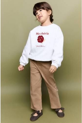 Mango Kids sweater met borduursels naturel wit Printopdruk - Foto 2
