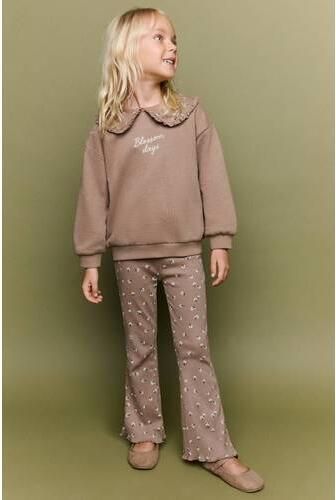 Mango Kids sweater met print bruin Printopdruk - Foto 3