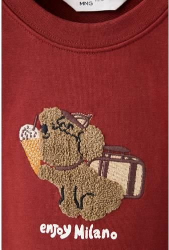 Mango Kids sweater met print donkerrood Jongens Katoen Ronde hals Printopdruk - Foto 2