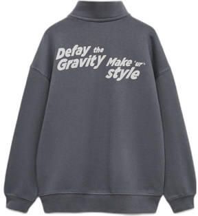 Mango Kids sweater met printopdruk antraciet Grijs Printopdruk 116 - Foto 3
