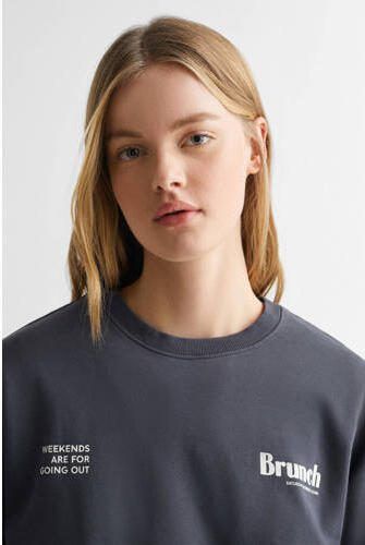 Mango Kids sweater met tekst antraciet Grijs Tekst 152(XXS) - Foto 3