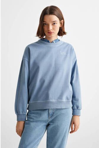 Mango Kids sweater met tekst lichtblauw Tekst 152(XXS) - Foto 1