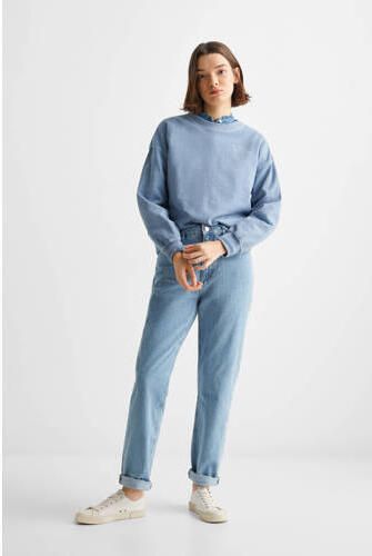 Mango Kids sweater met tekst lichtblauw Tekst 152(XXS) - Foto 3