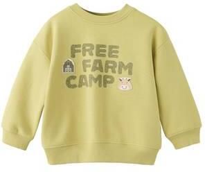 Mango Kids sweater met tekst limegroen Tekst