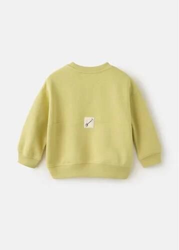 Mango Kids sweater met tekst limegroen Tekst - Foto 3