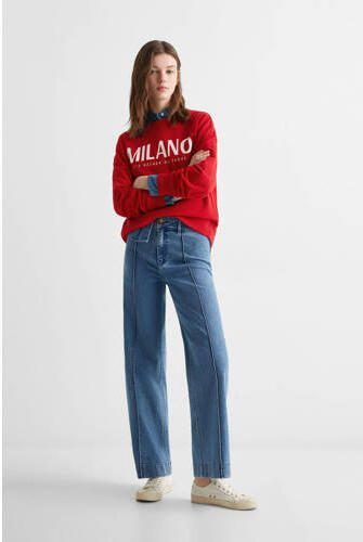 Mango Kids sweater met tekst rood Tekst 158(XS) | Sweater van - Foto 3