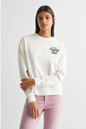 Mango Kids sweater met tekst wit Tekst 152(XXS) | Sweater van - Foto 3