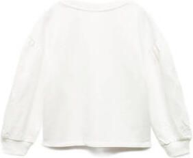 Mango Kids sweater naturel wit Effen 140 | Sweater van