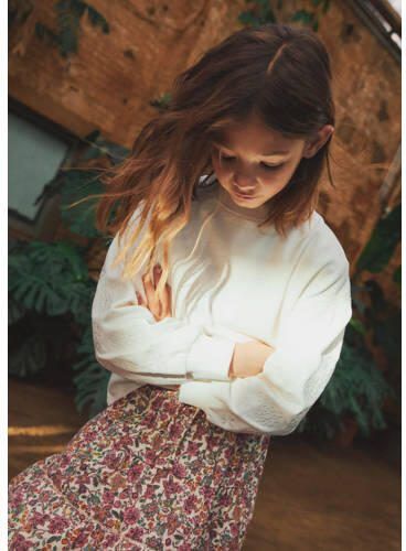 Mango Kids sweater naturel wit Effen 140 | Sweater van - Foto 2
