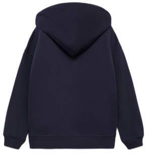 Mango Kids sweatvest donkerblauw Jongens Katoen Capuchon Effen 164