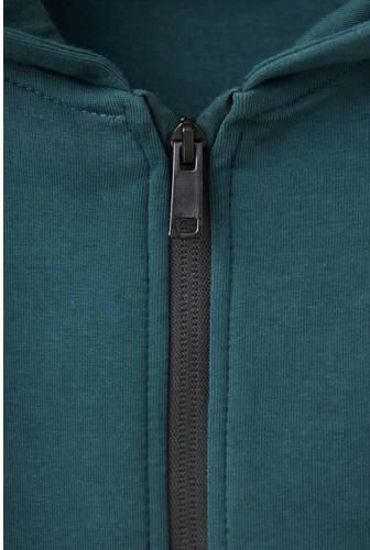 Mango Kids sweatvest groen Jongens Katoen Capuchon Effen - Foto 3