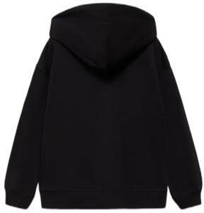Mango Kids sweatvest zwart Jongens Katoen Capuchon Effen 140 - Foto 3