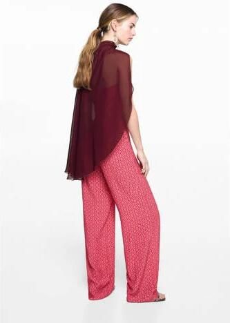 Mango Kids top donkerrood Meisjes Polyester Opstaande kraag Effen 168(M) - Foto 3