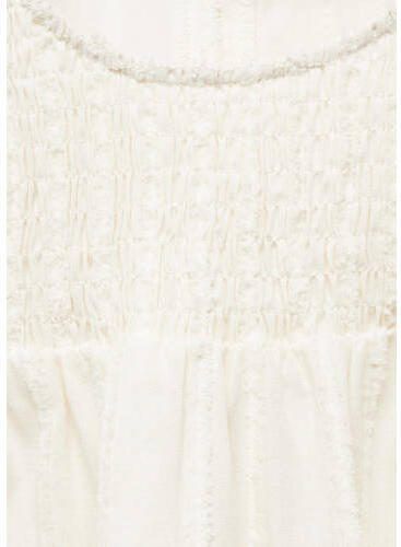 Mango Kids top ecru Meisjes Katoen Ronde hals Effen 128 - Foto 2