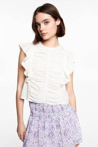 Mango Kids top ecru Meisjes Katoen Ronde hals Effen 152(XXS) - Foto 2