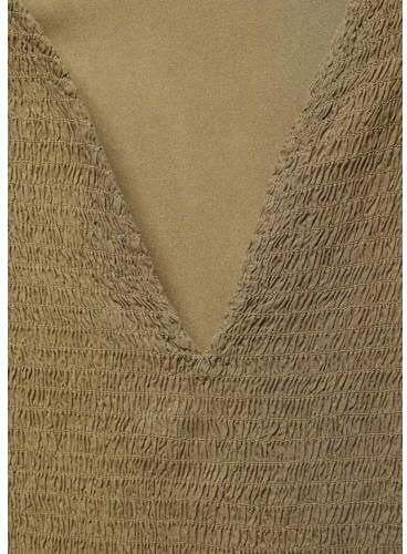 Mango Kids top khakigroen Meisjes Viscose V-hals Effen 152(XXS) - Foto 2