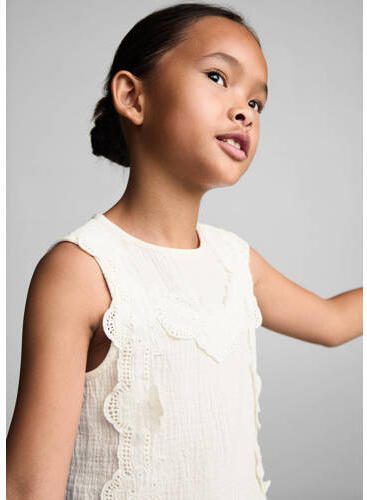 Mango Kids top lichtbeige Meisjes Katoen Ronde hals Effen 164 - Foto 2