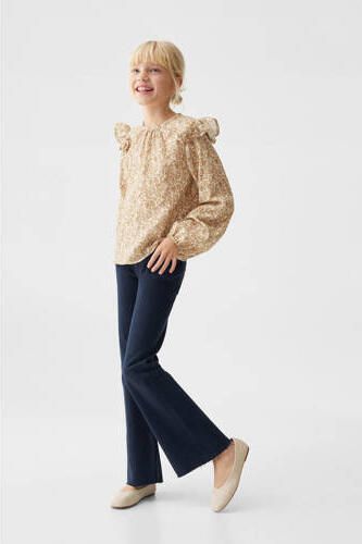 Mango Kids top met all over print donkergeel Meisjes Katoen Ronde hals 116 - Foto 1