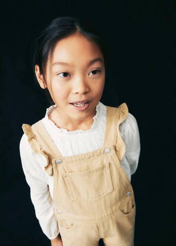 Mango Kids top naturel wit Meisjes Katoen Ronde hals Effen 122