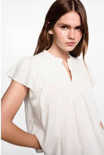 Mango Kids top naturel wit Meisjes Katoen V-hals Effen 152(XXS) - Foto 2