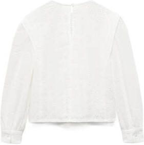 Mango Kids top wit Meisjes Katoen Ronde hals Effen 122 - Foto 2