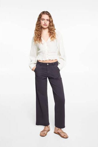 Mango Kids top wit Meisjes Katoen V-hals Effen 152(XXS)