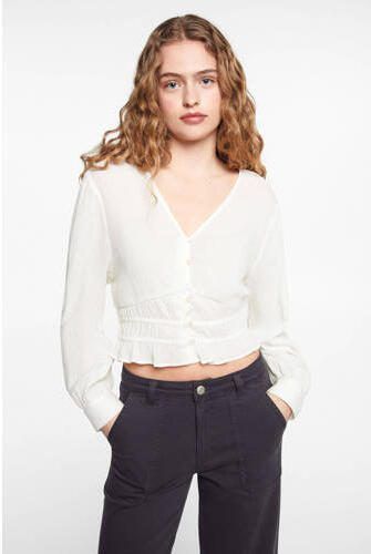 Mango Kids top wit Meisjes Katoen V-hals Effen 152(XXS) - Foto 2