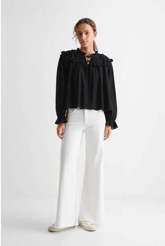 Mango Kids top zwart Meisjes Katoen V-hals Effen 158(XS) - Foto 2