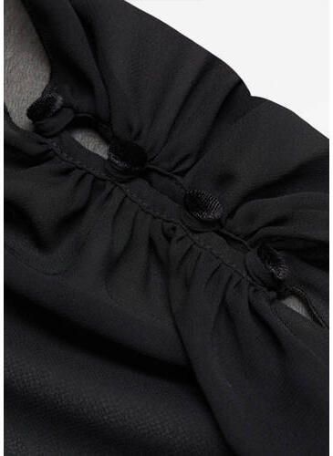 Mango Kids top Zwart Meisjes Polyester Opstaande kraag Effen 168(M)