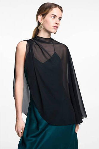 Mango Kids top Zwart Meisjes Polyester Opstaande kraag Effen 168(M) - Foto 2