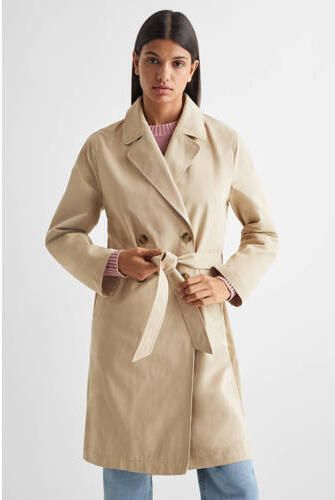 Mango Kids trenchcoat zomer beige Jas Meisjes Polyester Reverskraag Effen 152(XXS)