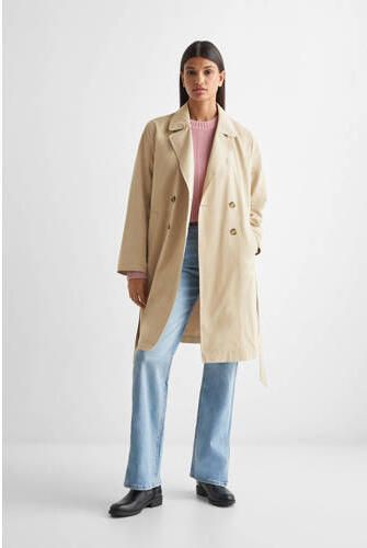 Mango Kids trenchcoat zomer beige Jas Meisjes Polyester Reverskraag Effen 152(XXS) - Foto 3