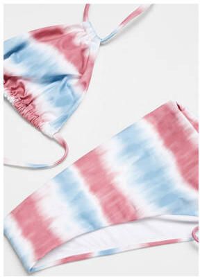 Mango Kids triangel bikini rood blauw wit Meisjes Polyester Streep 152(XXS) - Foto 3