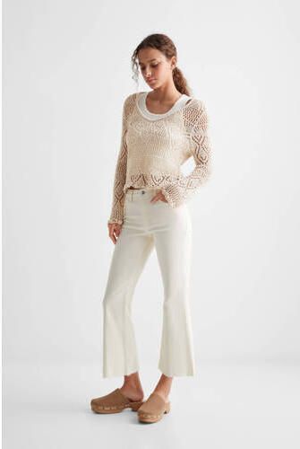 Mango Kids trui ecru Meisjes Katoen V-hals Effen 152(XXS)