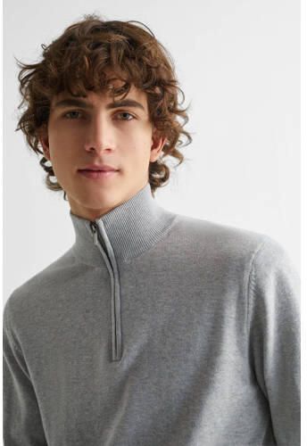 Mango Kids trui grijs Jongens Katoen Opstaande kraag Effen 164(XS) - Foto 2