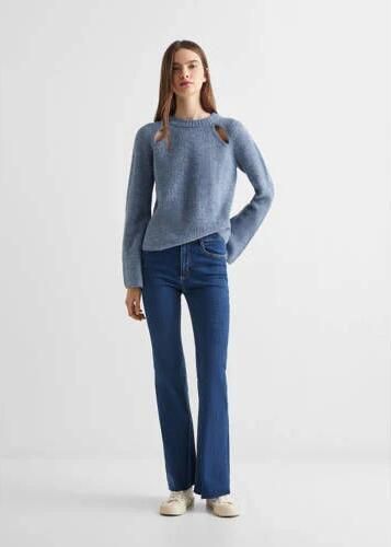 Mango Kids trui grijsblauw Meisjes Polyester Ronde hals Effen 152(XXS)